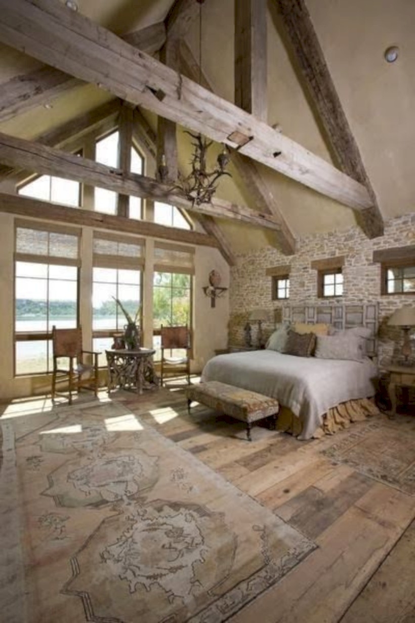 Bedroom with windows on the side