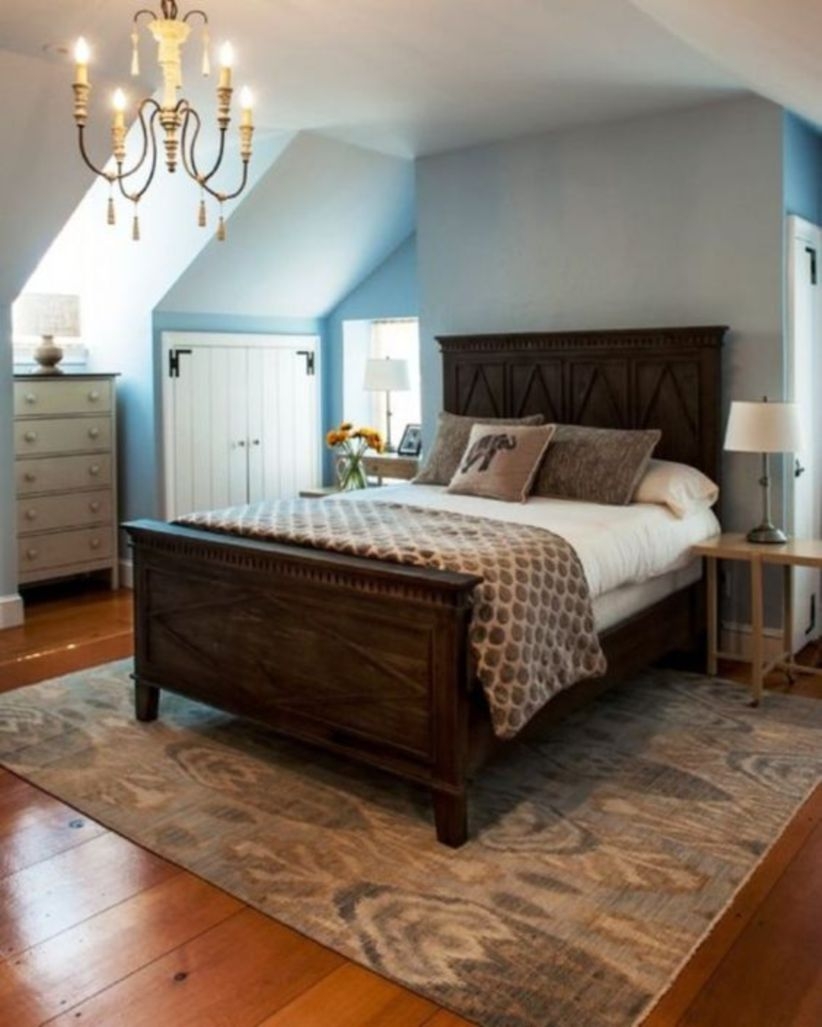 Classy farmhouse bedroom style king size elegant bed wooden