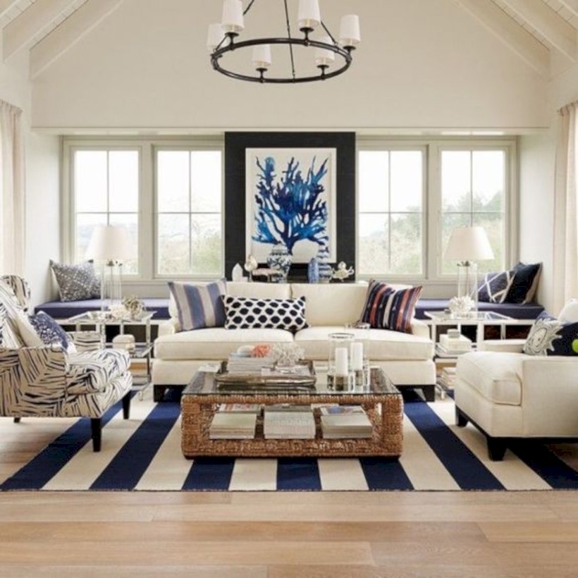Coffee table and coral pic in the living room
