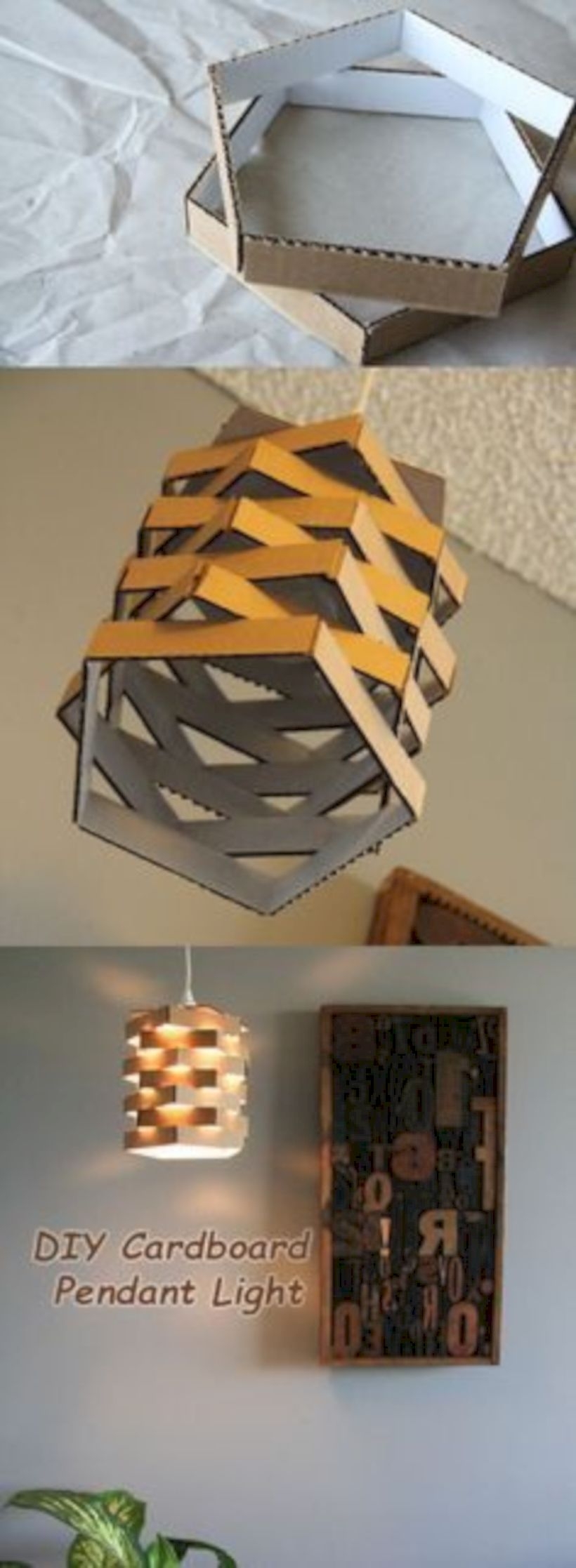 Diy cardboard pendant light