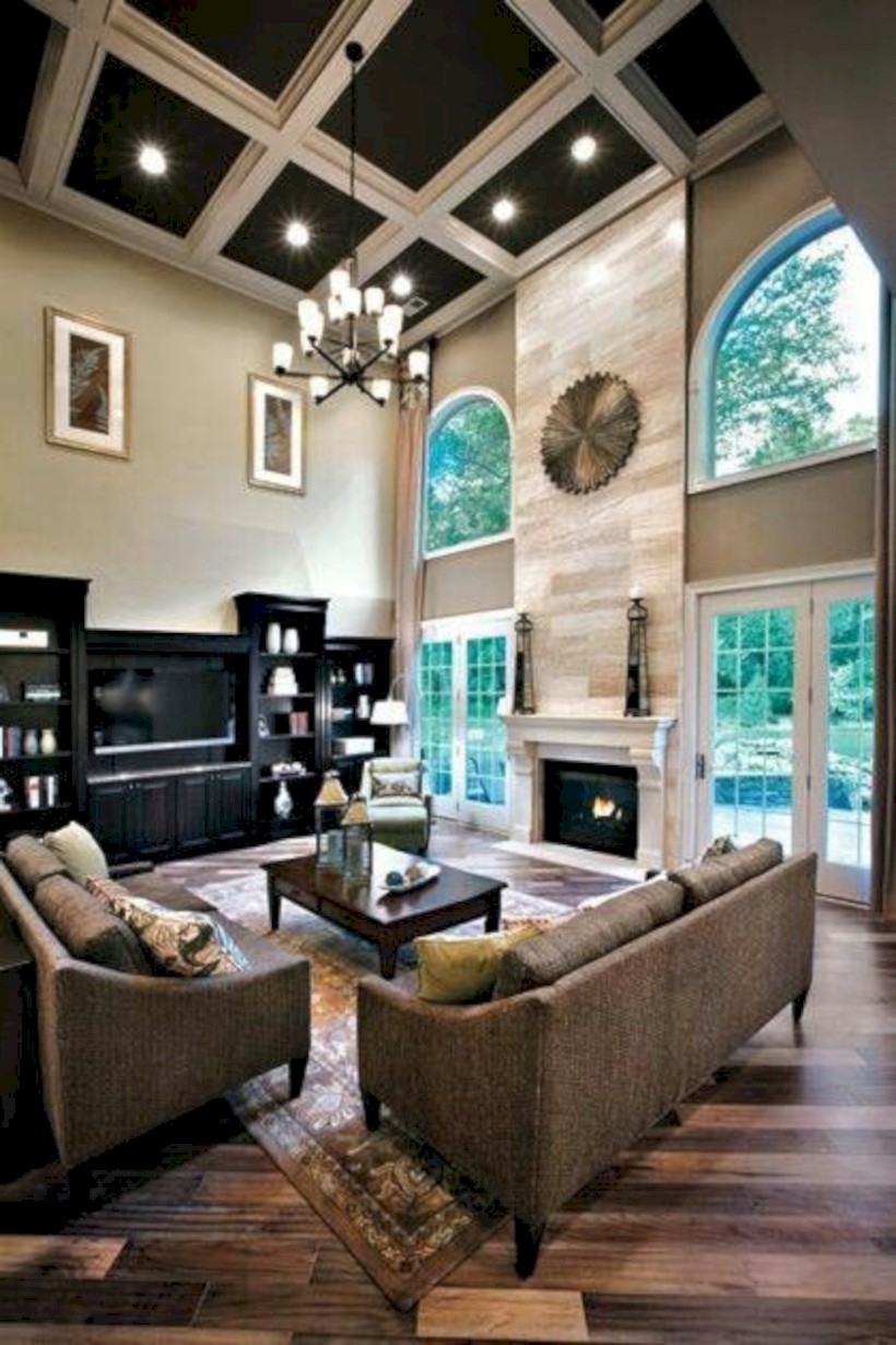 Living room with window door combo