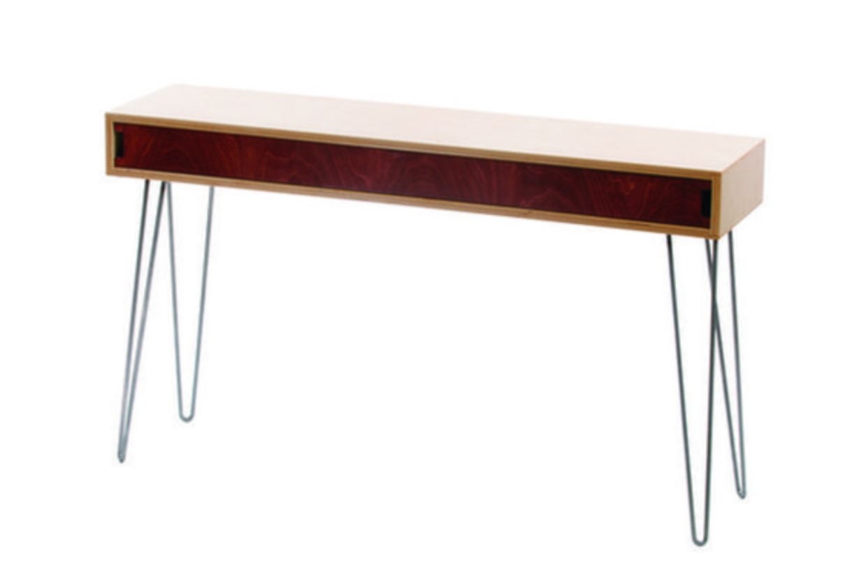Make a diy mid-century modern sofa table