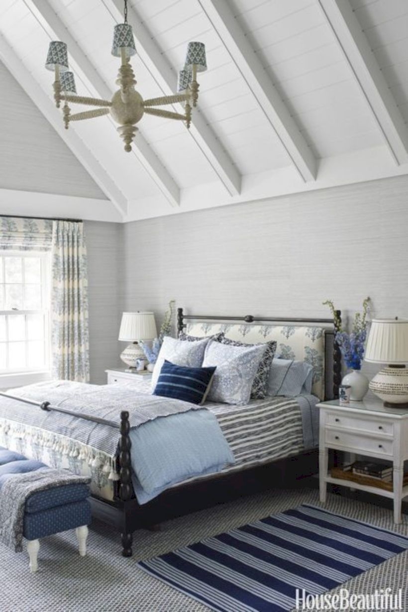 Master bedroom with the wooden ceilings