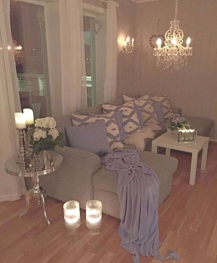 Modern scandinavian living room design with lighting