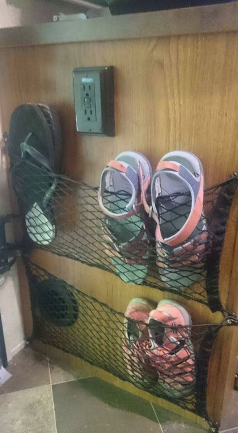 Shoe storage in rv