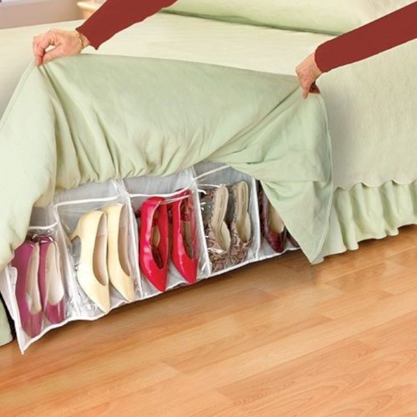 Shoes storage in bed