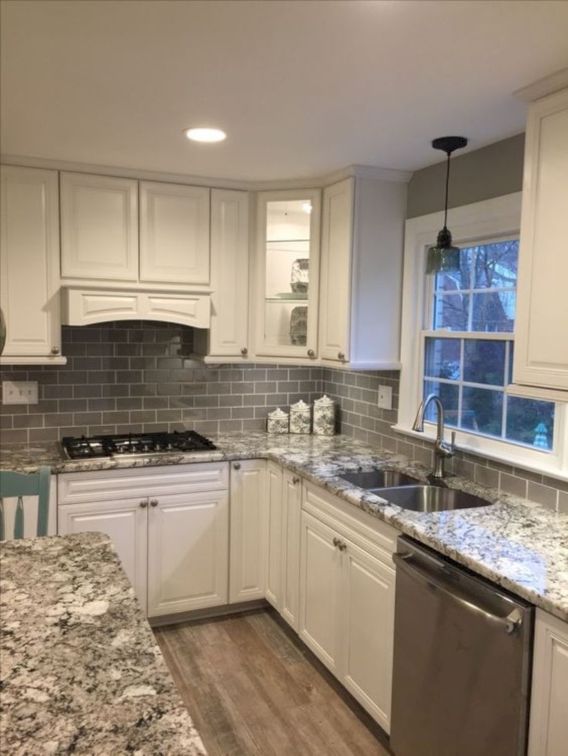 Subway tile backsplash kitchen