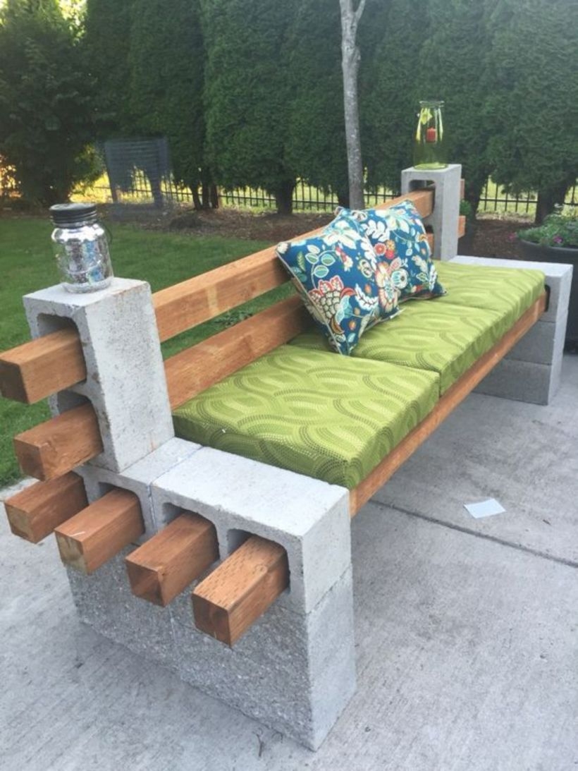 Cinderblock bench