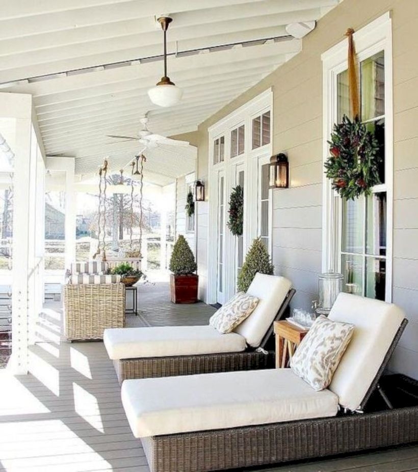 Porch with bed white