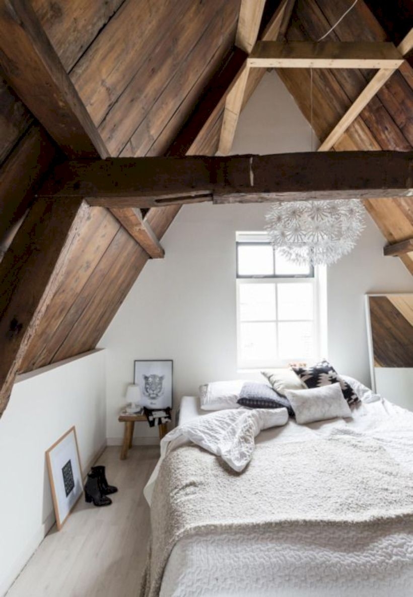 Rustic attic bedroom