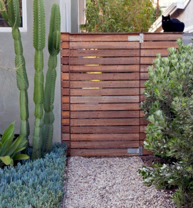 Slat-wood fence gate