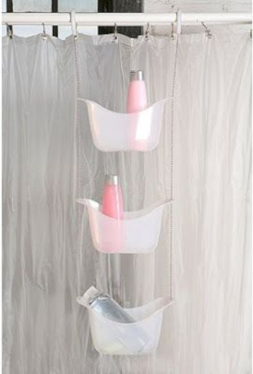 Storage solutions for sinks, showers, and tubs