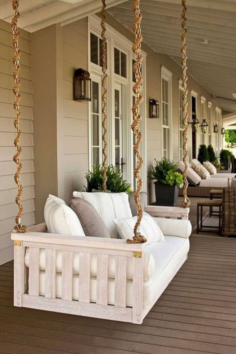 Swing bed hanging in patio
