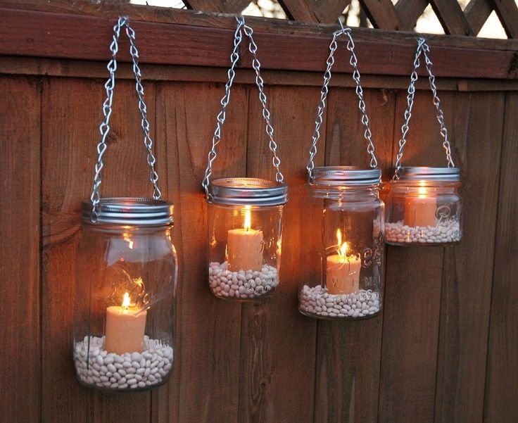 6. flowers and candles in jar
