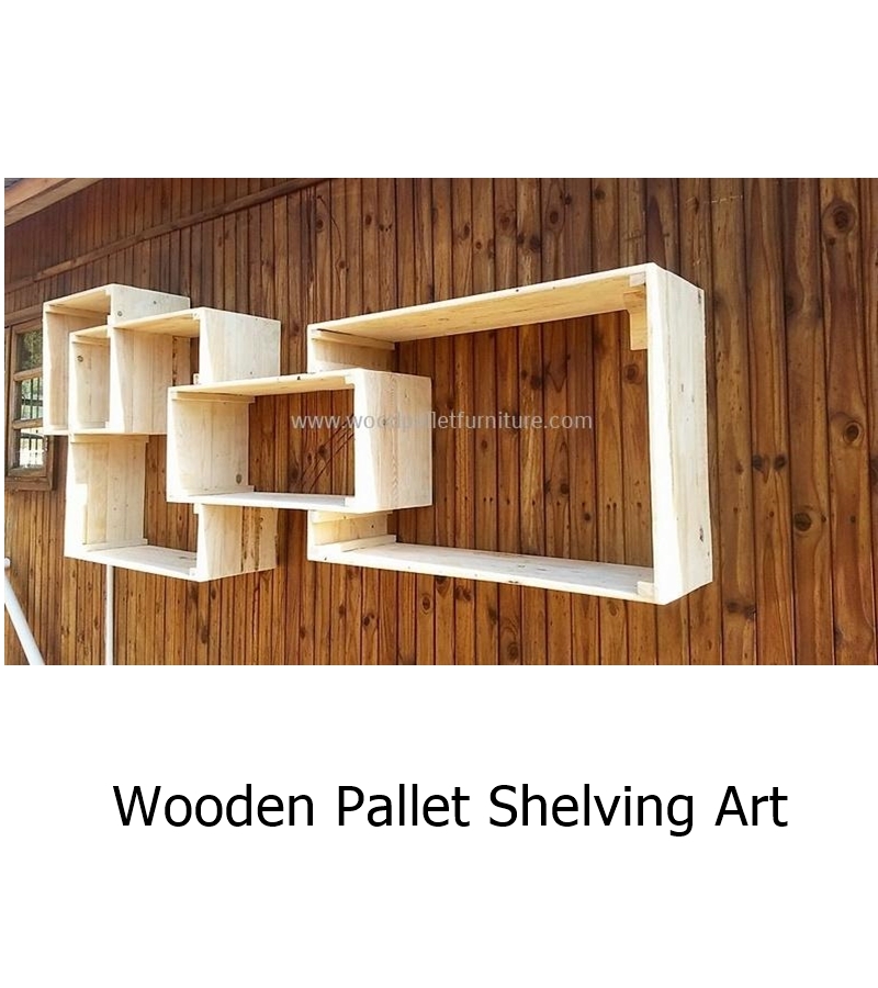 Wooden pallet shelving art 1