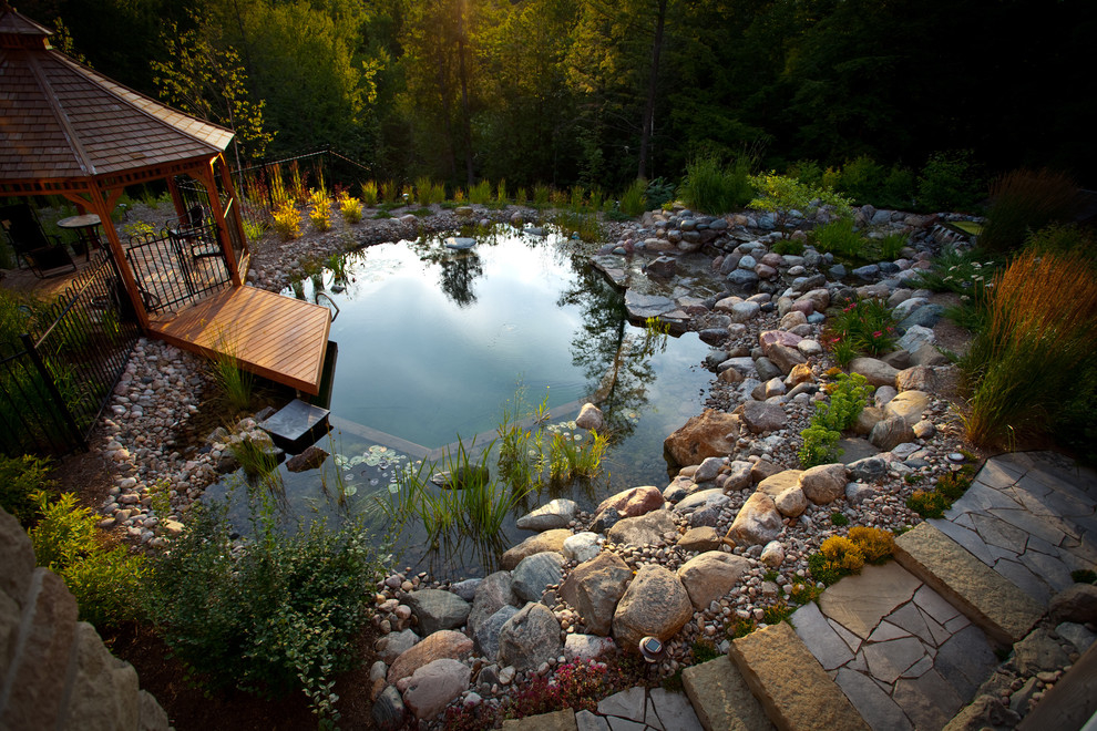 Stone pavers pond