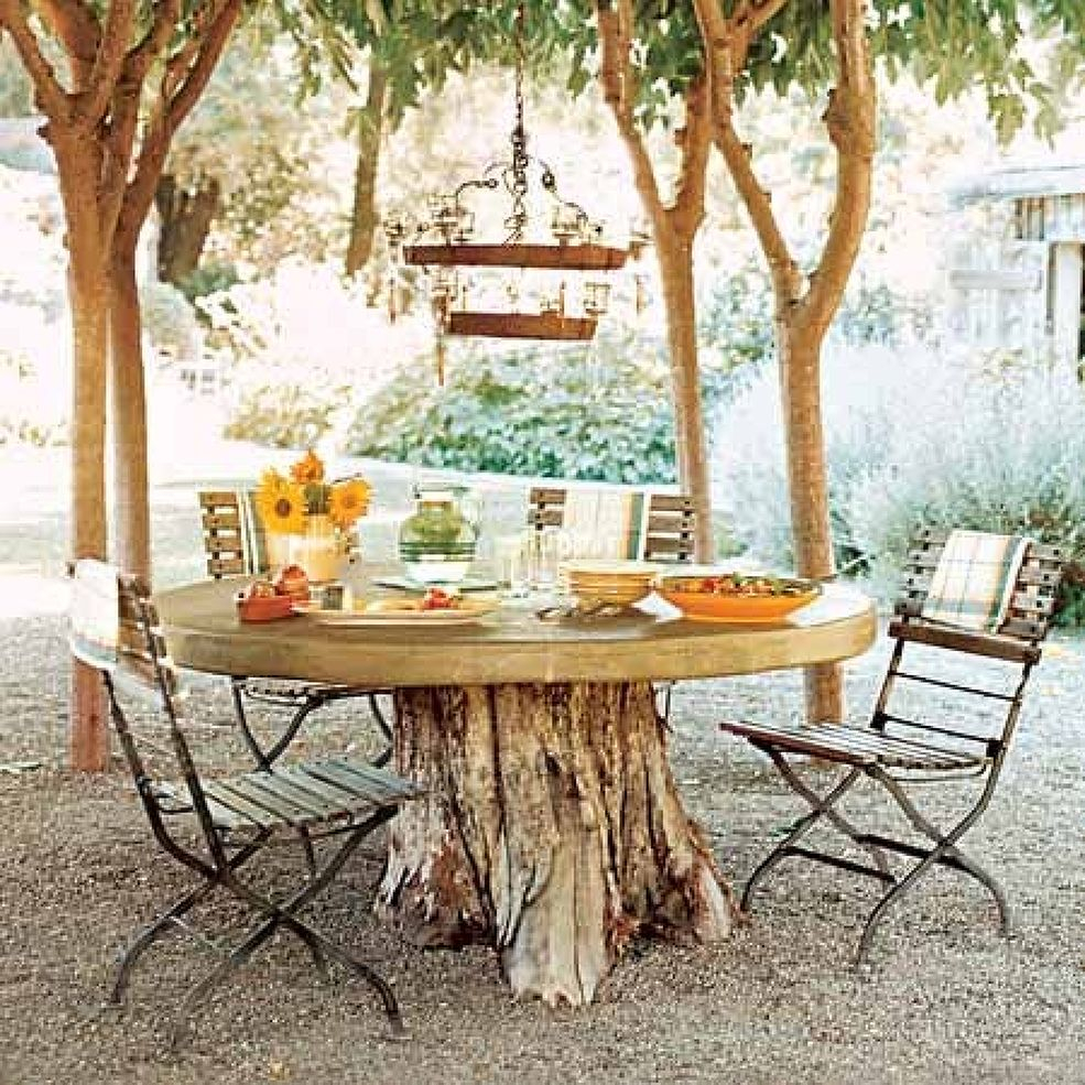 Tree stump table