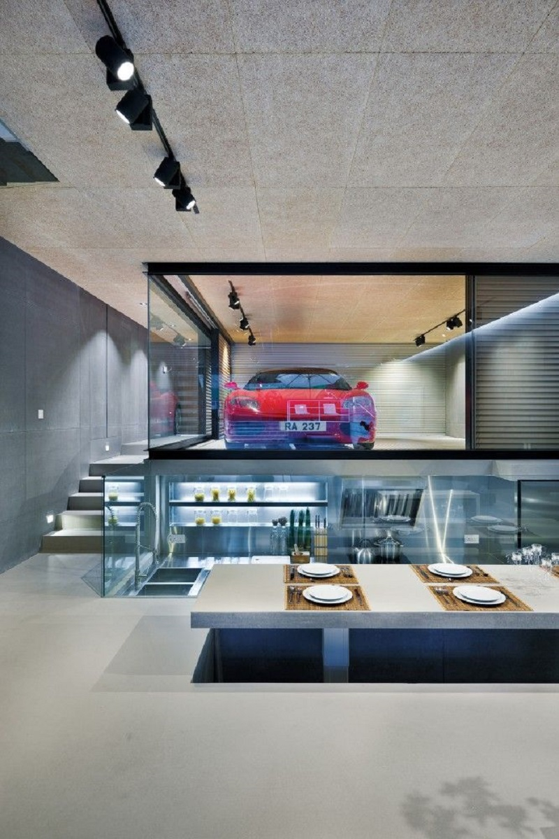 Garage in a living room