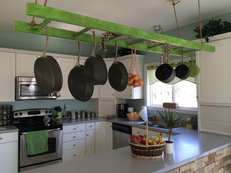 Hang a vintage ladder