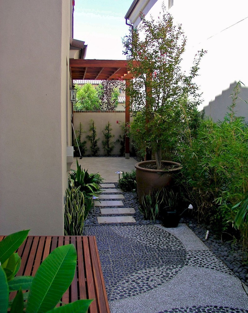 Modern look side yard