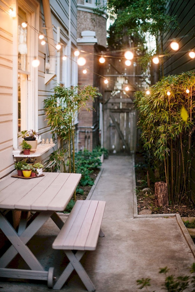 Overhead lighting side yard