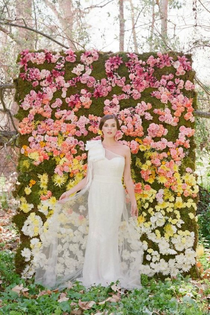Wedding flower wall
