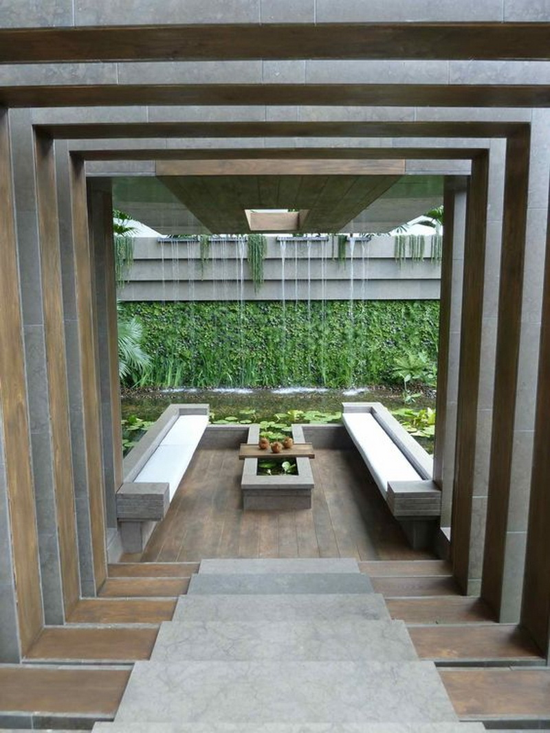 5. waterfall on wall
