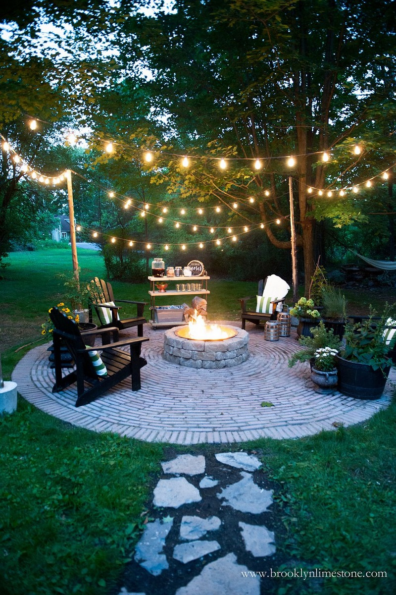 Above a fire pit