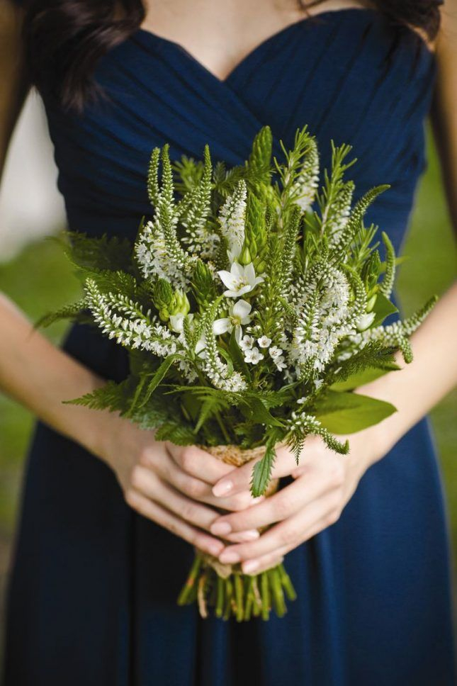 All-greenery wedding bouquets
