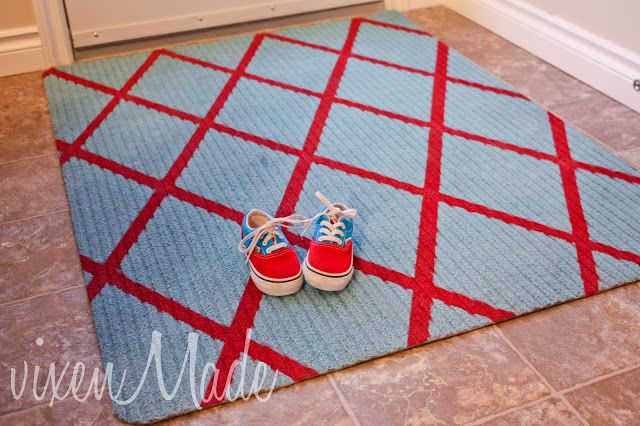 Diy diagonal striped rug