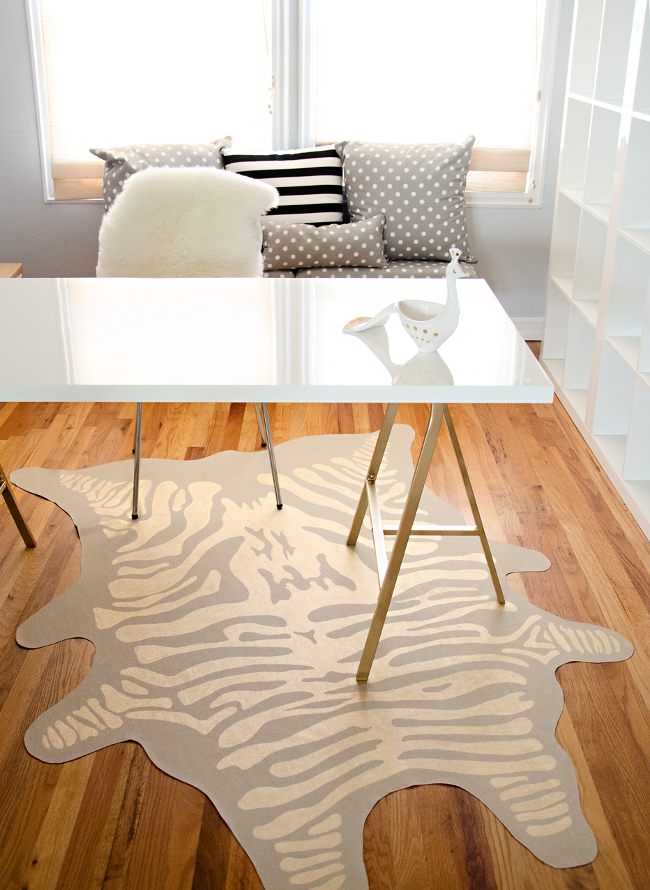 Glam diy gold zebra rug