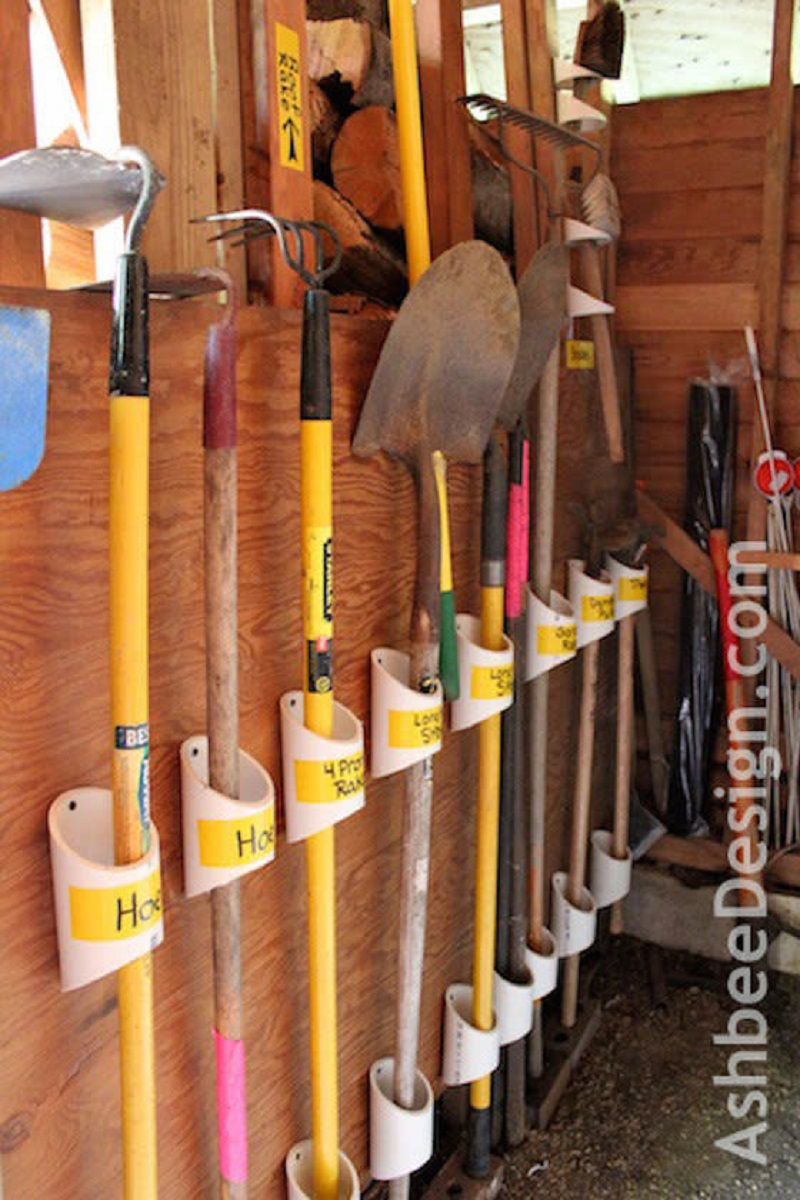 Pvc pipe to hold your gardening tools