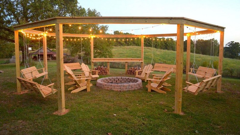 String around a pergola