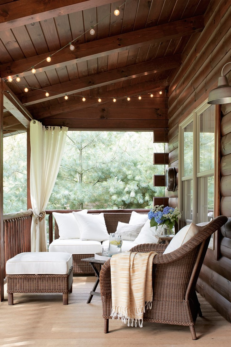 Above a porch