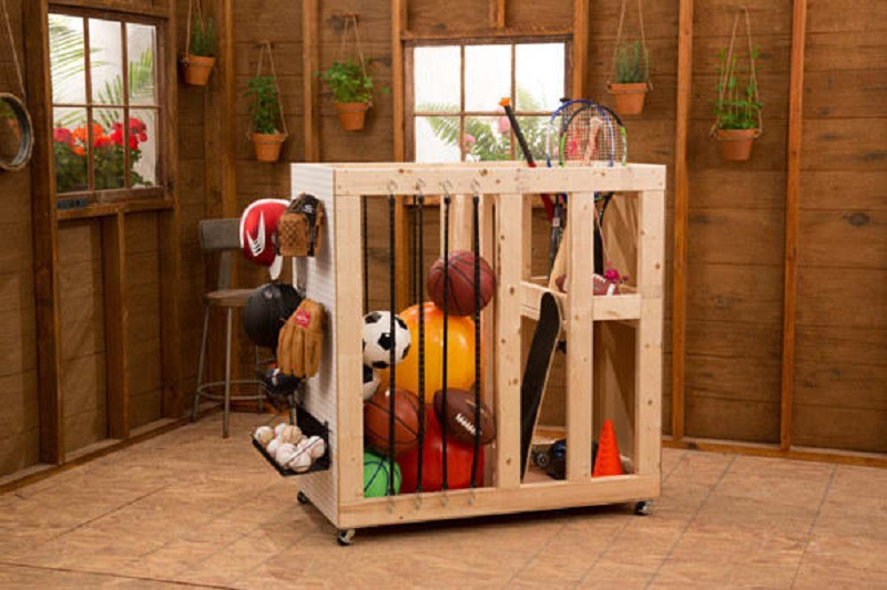 Sports goods storage cart