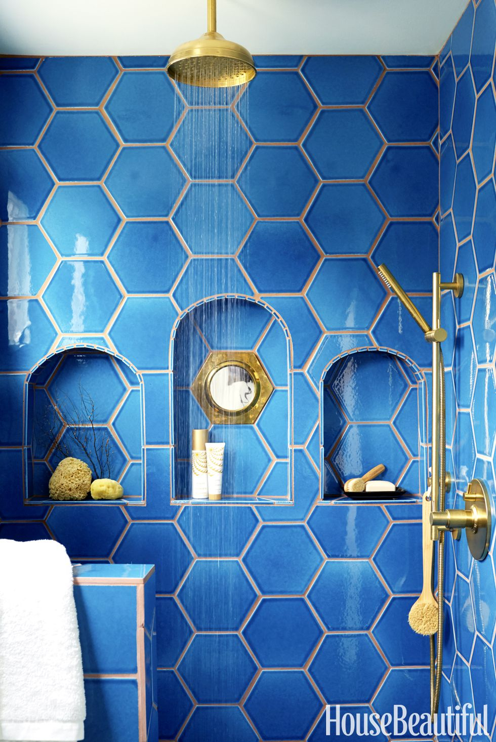 Cobalt blue bathroom