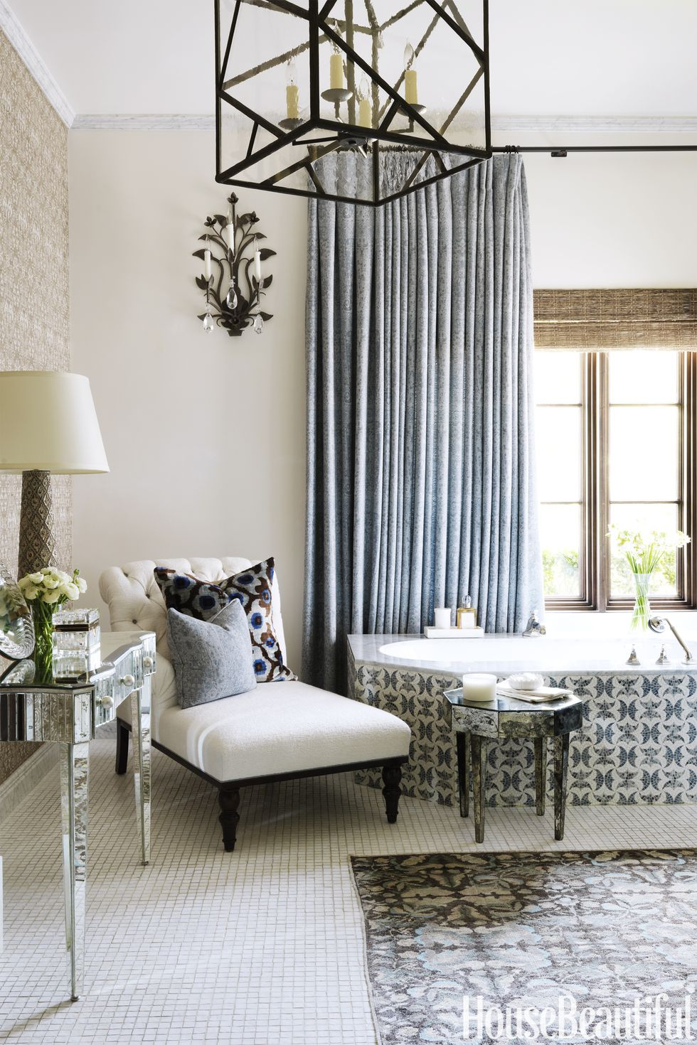 Tile-covered bathroom