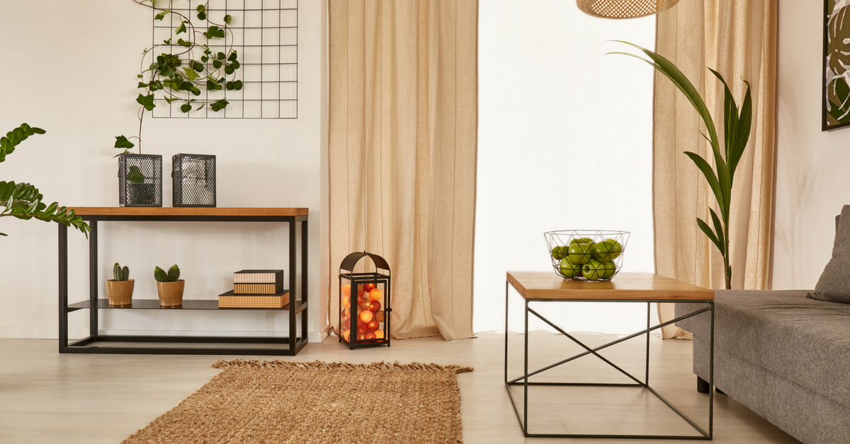 An amazing natural elements furniture with wooden tables to complete your living room