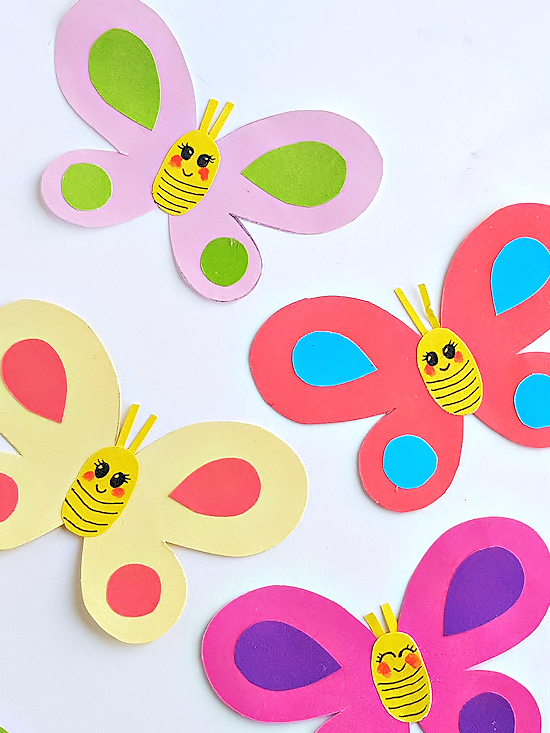 Cute paper craft ideas with colorful butterflies and colorful