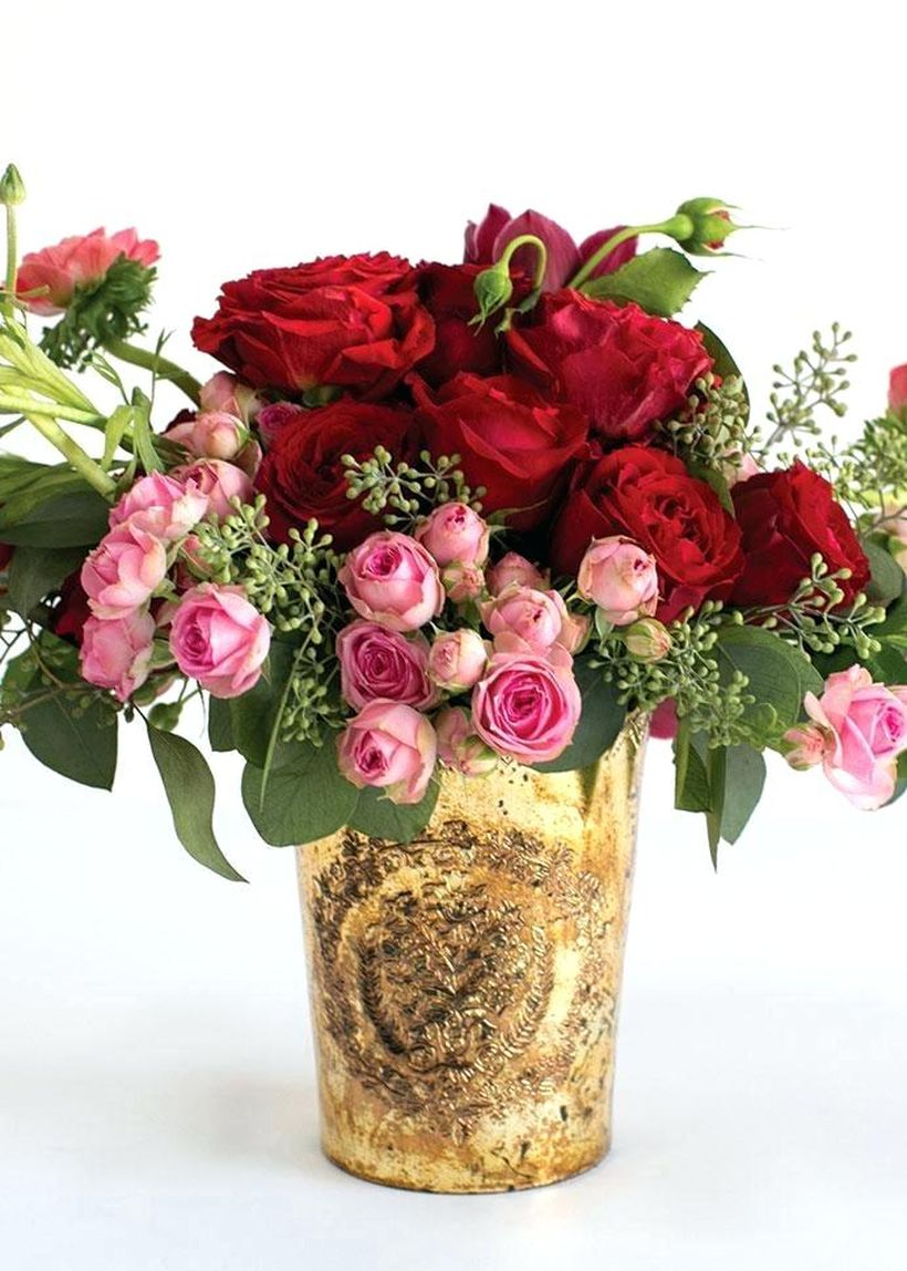 Diy glass vase with tube shape, gold mercury color, unique motif to create more luxurious room