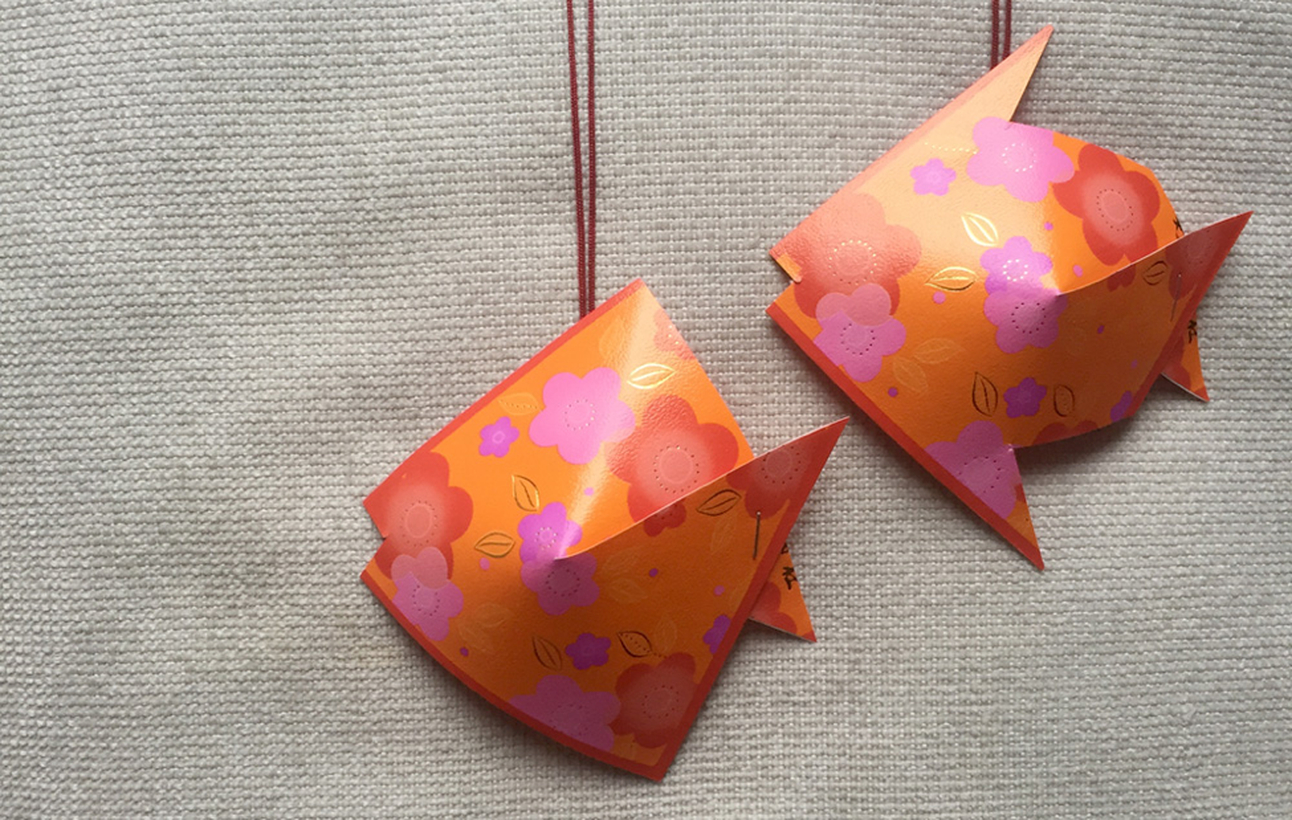 Hanging decoration unused items crafts with ang pow fish to complete your classrom