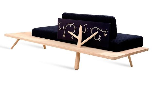 Nature elements furniture with unique wooden sofa to create an elegant living room