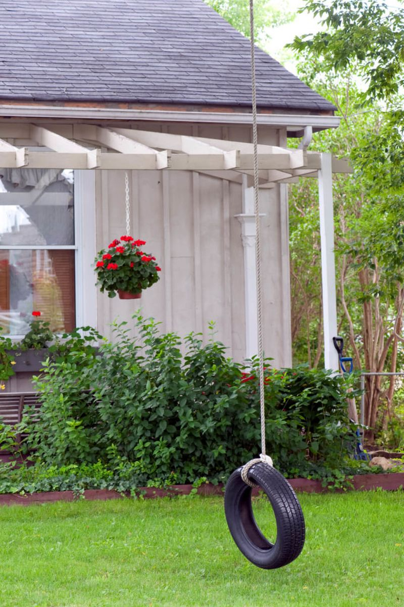 Simple diy tire swing to complete your summer garden