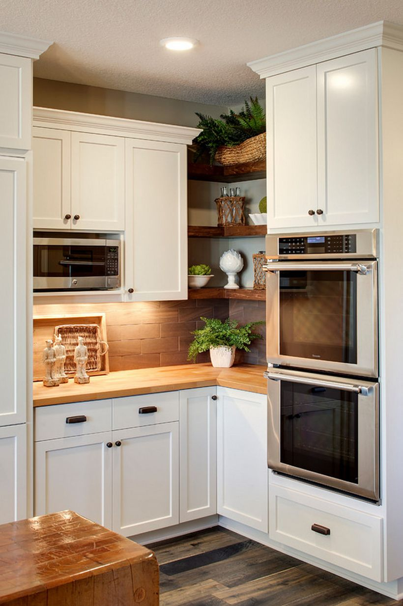 Wooden hanging rack at the corner are perfect to occupy tight spaces between on cabinet