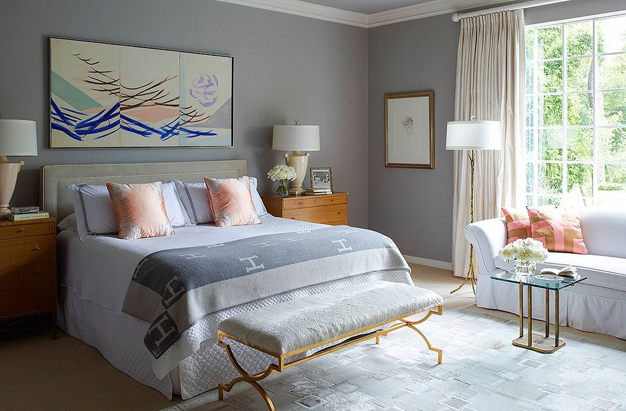 An amazing coral gray color in the bedroom to complete your room