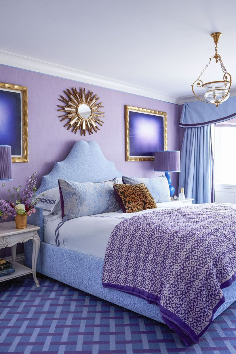 An adorable home paint colors with mauve wall to make your bedroom more stylish and warm
