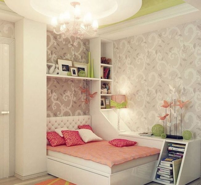 An awesome wallpaper bedroom combined with soft-toned-colored in each element to perfect your bedroom