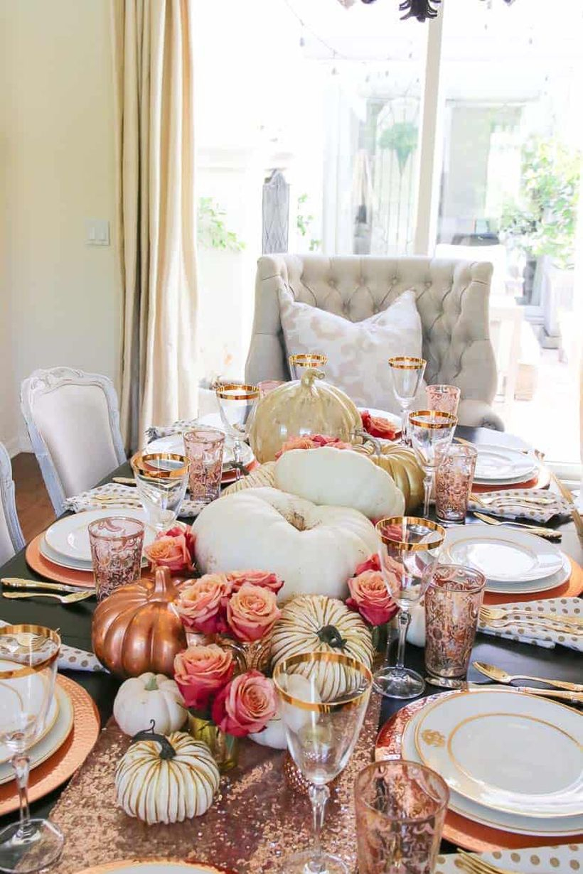 Beautiful white pumpkin centrepiece ideas