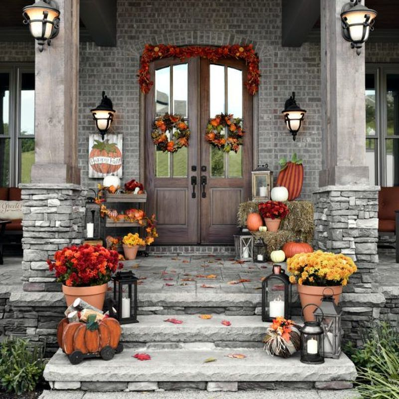 Cozy porch decoration ideas to match any home styles this fall 09