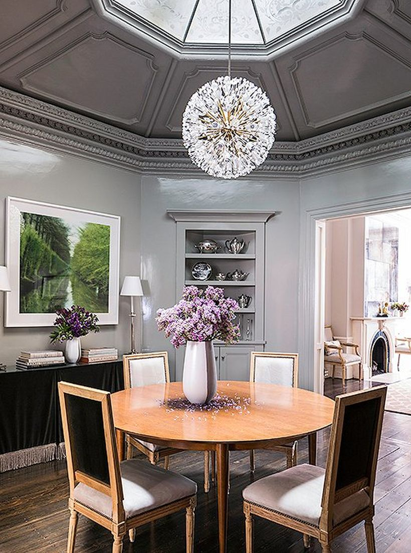 Gorgeous coral gray color in the dining room to make inspire you
